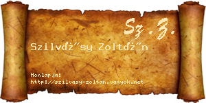 Szilvásy Zoltán névjegykártya