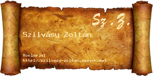 Szilvásy Zoltán névjegykártya